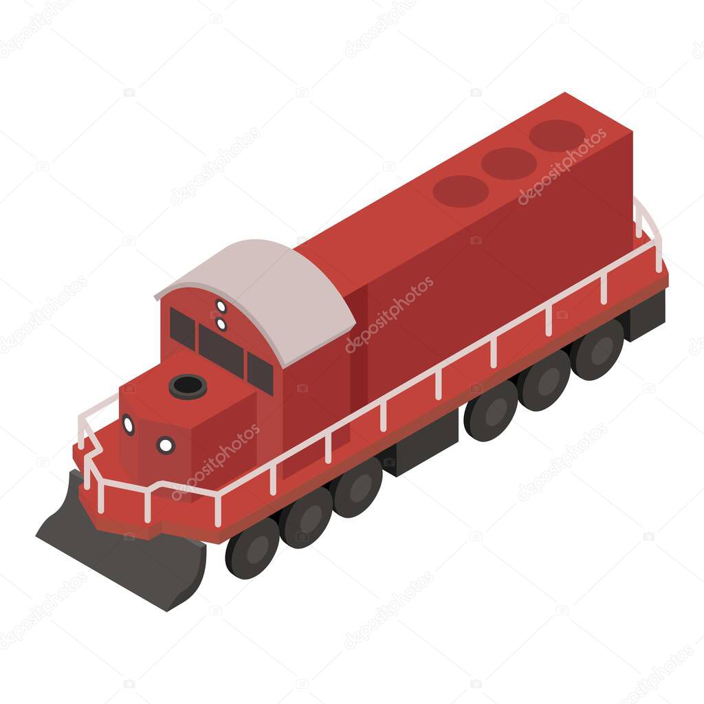 Diesel train icon, isometric style