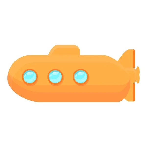 Icône de sous-marin de mer, style dessin animé — Image vectorielle