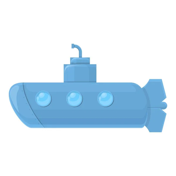 Icono del submarino del buque, estilo de dibujos animados — Vector de stock