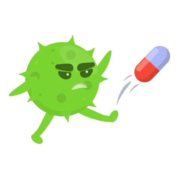 Icône de résistance aux antibiotiques de mutation, style dessin animé — Image vectorielle