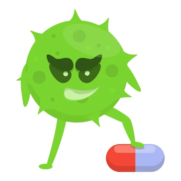 Apotek antibiotikaresistens ikon, tecknad stil — Stock vektor