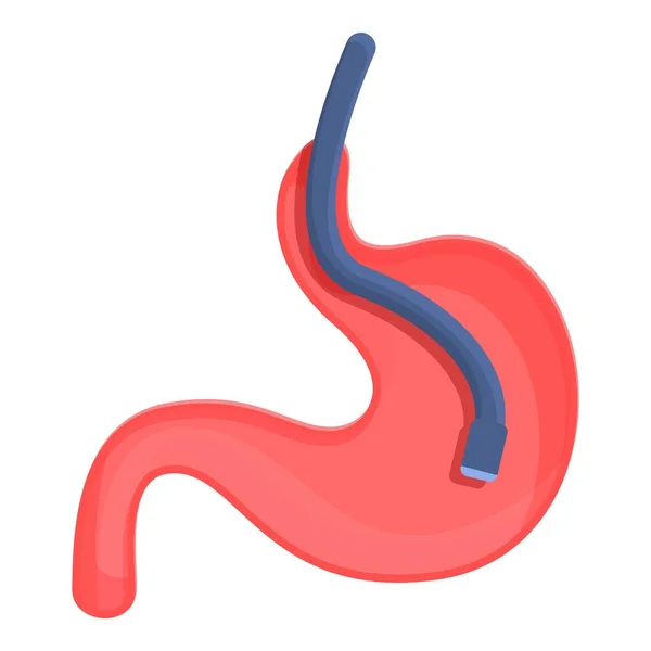 Icono del endoscopio del estómago, estilo de dibujos animados — Vector de stock