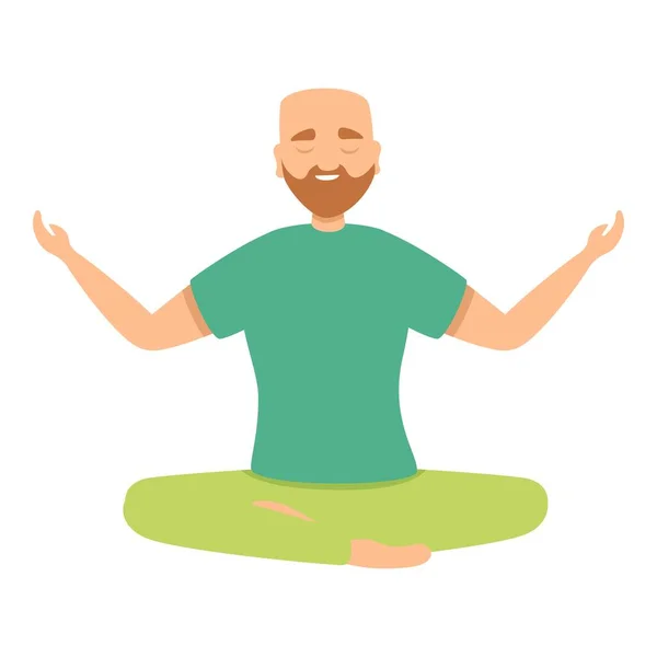 Welness meditation icon, cartoon style — Stock Vector