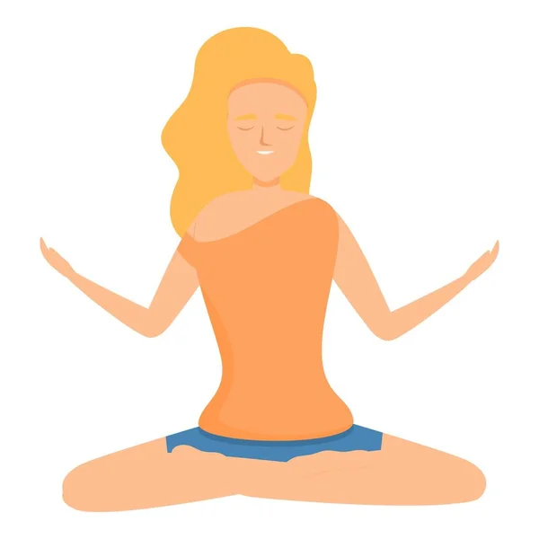Aroma meditation icon, cartoon style — Stock Vector