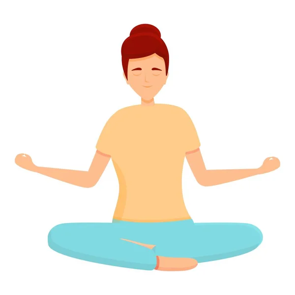 Icono de meditación zen, estilo de dibujos animados — Vector de stock