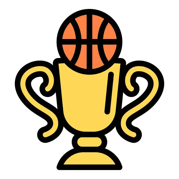 Иконка золотого кубка по баскетболу — стоковый вектор