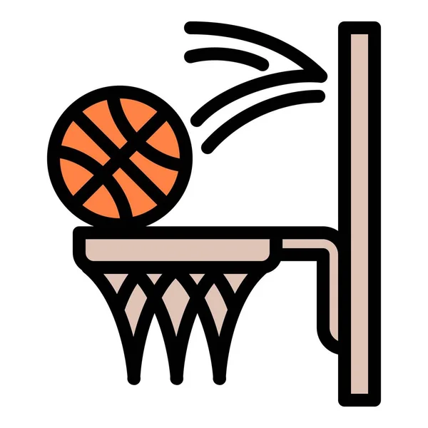 Иконка баскетбольного броска, стиль — стоковый вектор
