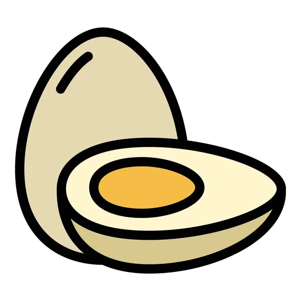 Kokt ägg ikon, kontur stil — Stock vektor