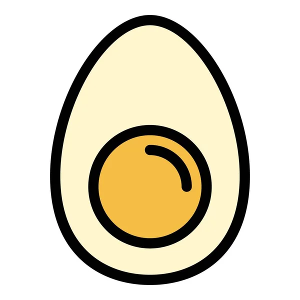 Half boiled egg icon, outline style — Stock Vector