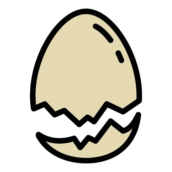 Farm eggshell icon, outline style — Stock Vector