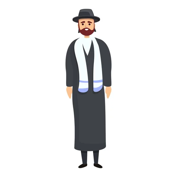 Jewish priest icon, cartoon style — Stock Vector