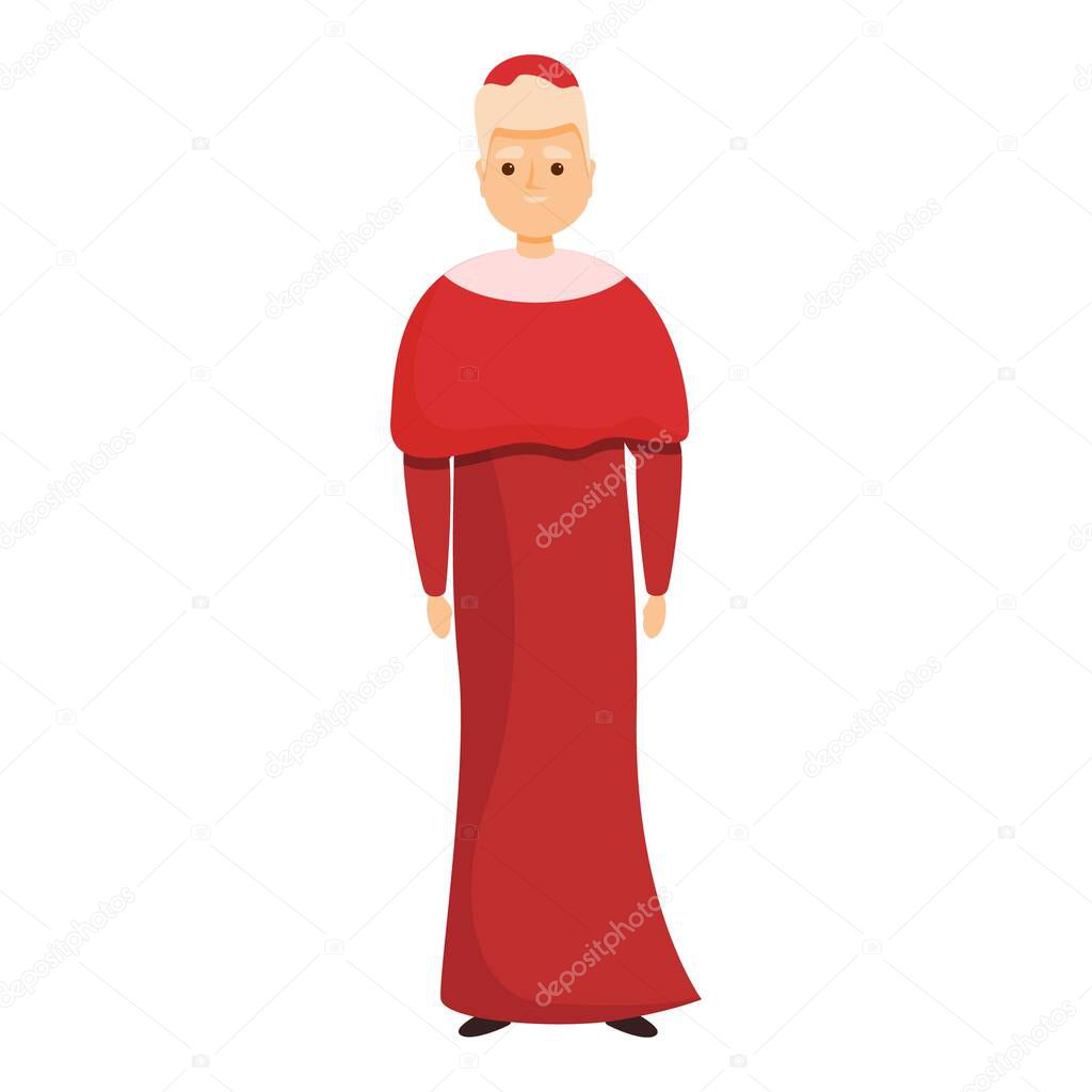 Priest cardinal icon, cartoon style