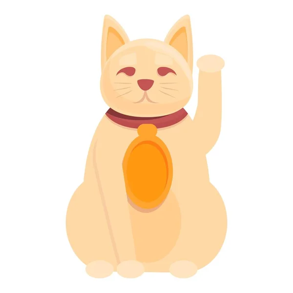 Asiático afortunado gato icono, dibujos animados estilo — Vector de stock