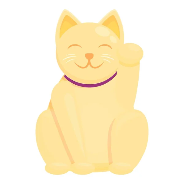 Oriental lucky cat icon, cartoon style — Stock Vector