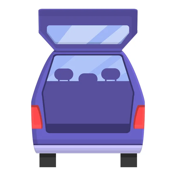 Open kofferbak auto pictogram, cartoon stijl — Stockvector