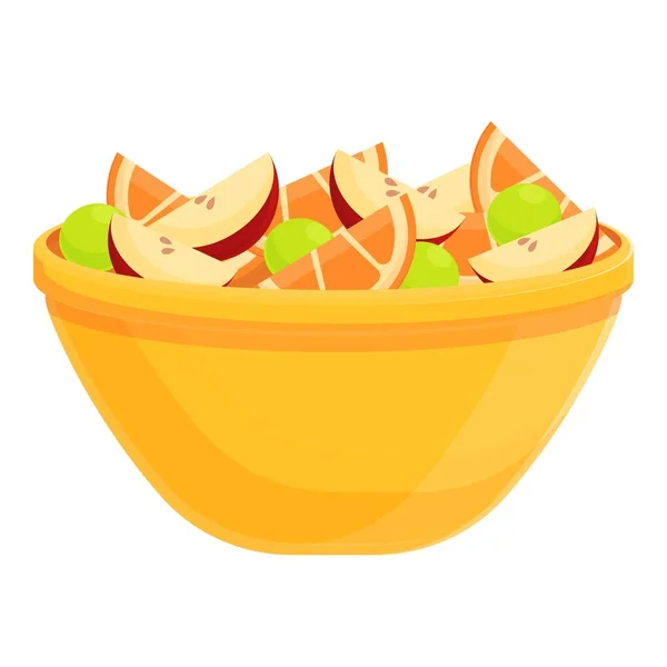 Élelmiszer gyümölcs saláta ikon, rajzfilm stílus — Stock Vector