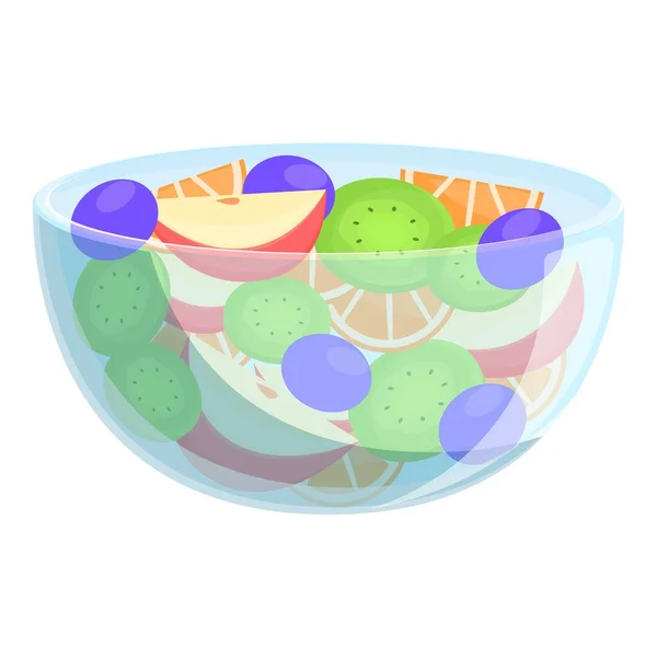 Ícone de salada de frutas suculentas, estilo cartoon — Vetor de Stock