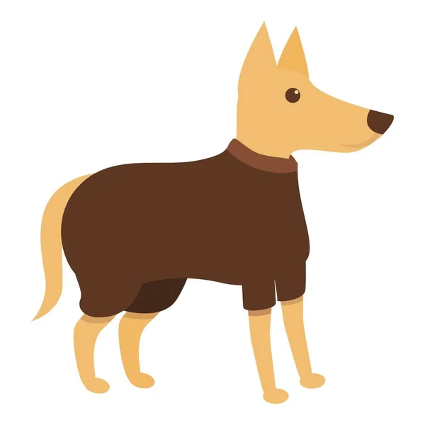 Winter hond kleding pictogram, cartoon stijl — Stockvector
