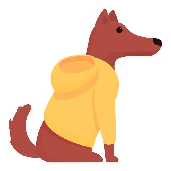 Hoddie hond kleding icoon, cartoon stijl — Stockvector