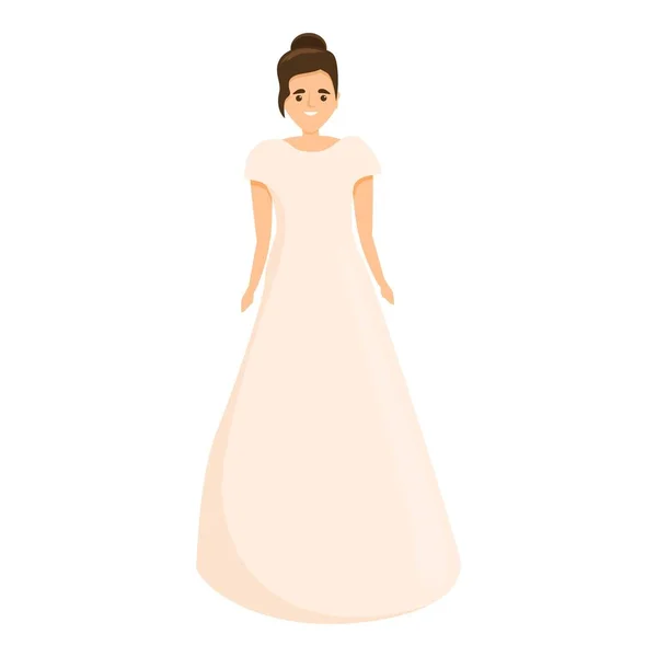 Icono de vestido de novia de matrimonio, estilo de dibujos animados — Vector de stock