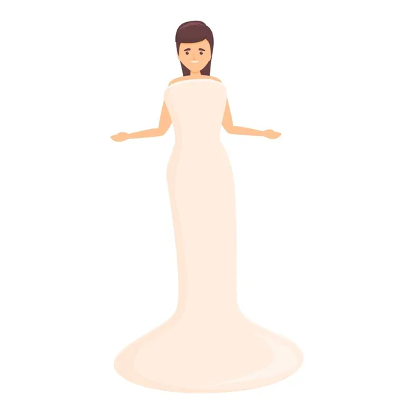 Icono de vestido de novia de amor, estilo de dibujos animados — Archivo Imágenes Vectoriales