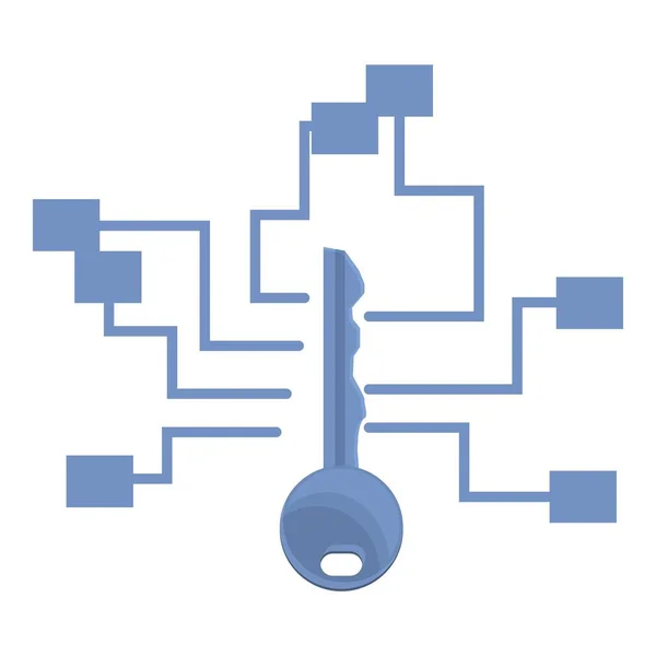 Cipher key icon, cartoon stijl — Stockvector