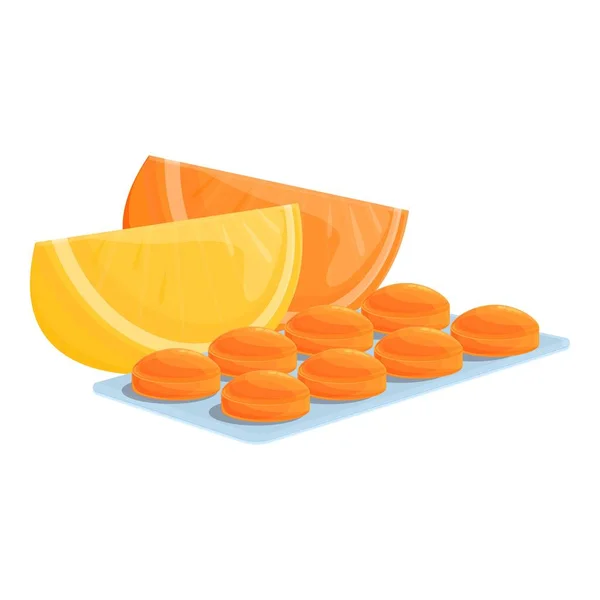 Fruit mix tosse gocce icona, stile cartone animato — Vettoriale Stock