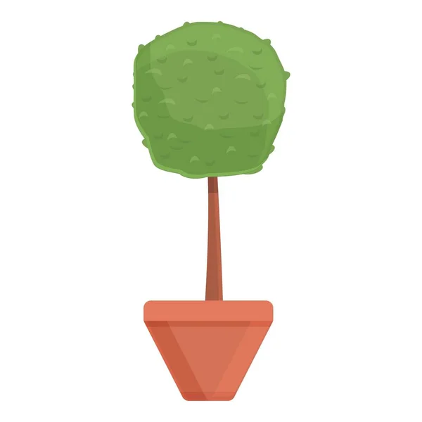 Icono de maceta de árbol, estilo de dibujos animados — Vector de stock