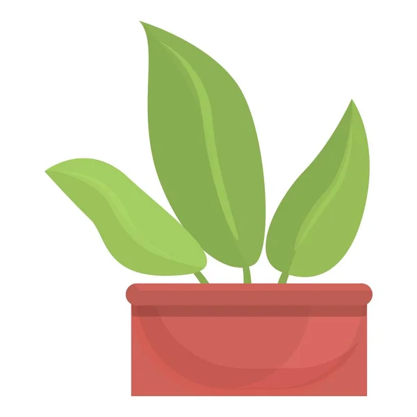 Quarto planta pote ícone, estilo dos desenhos animados — Vetor de Stock