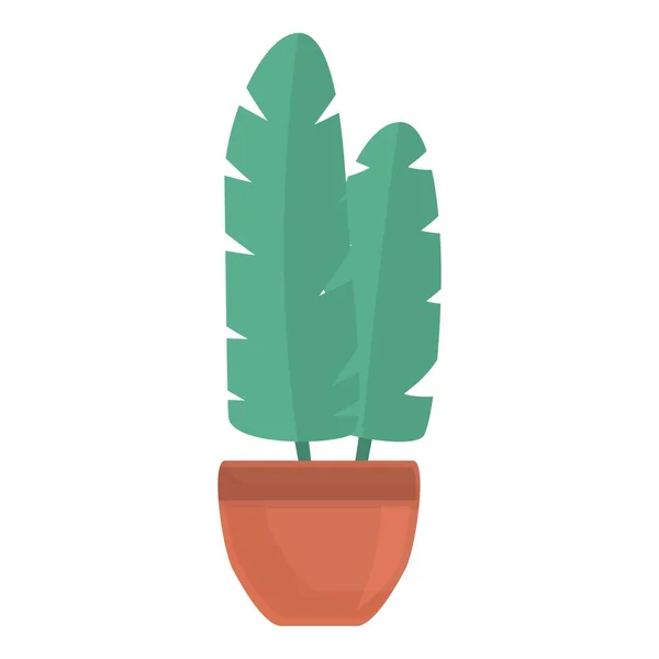 Icono de maceta de plantas tropicales, estilo de dibujos animados — Vector de stock