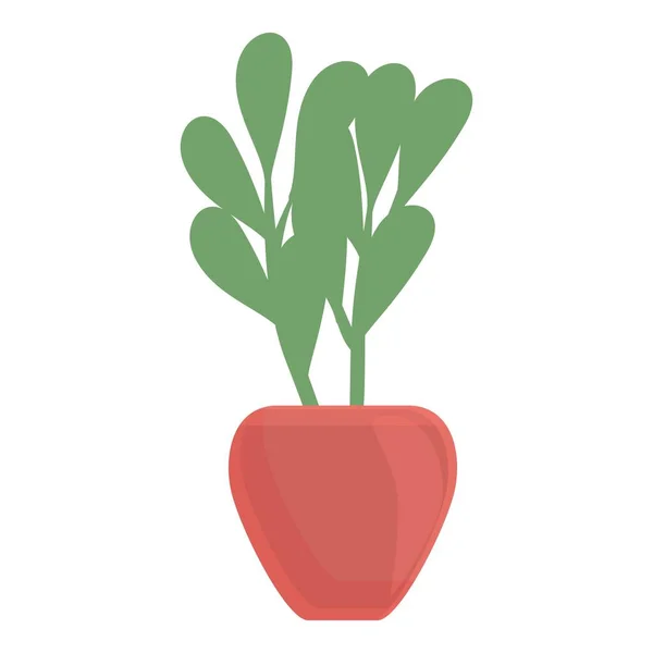 Kitchen plant pot icon, cartoon style — Stock Vector