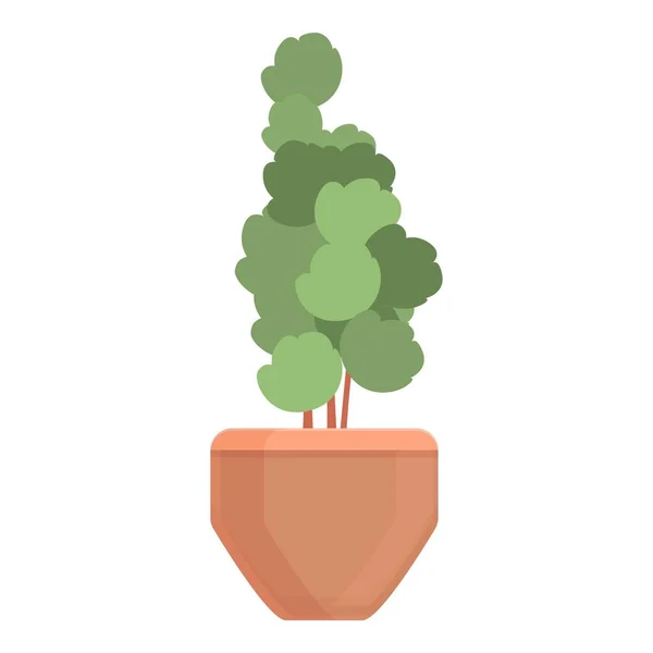 Icono de maceta de planta de suelo, estilo de dibujos animados — Vector de stock