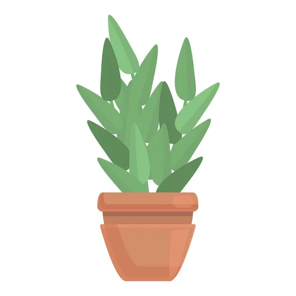 Garden plant pot icon, cartoon style — Stock Vector