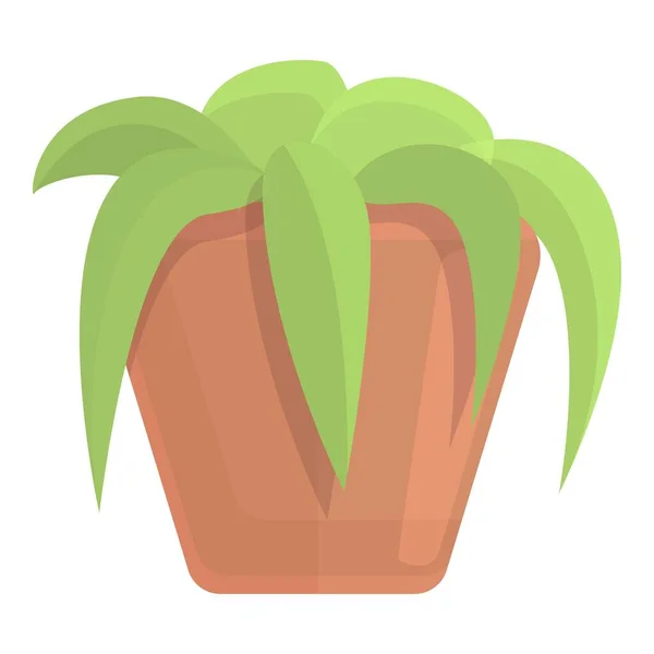 Icono decorativo de maceta de planta, estilo de dibujos animados — Vector de stock