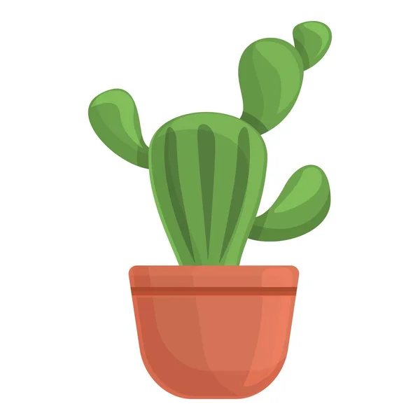 Oficina icono de la olla de cactus, estilo de dibujos animados — Vector de stock