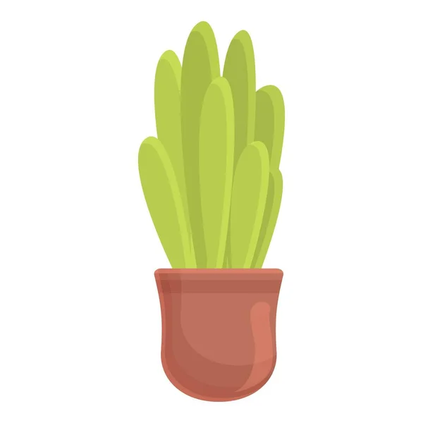 Inicio icono de la olla de cactus, estilo de dibujos animados — Vector de stock