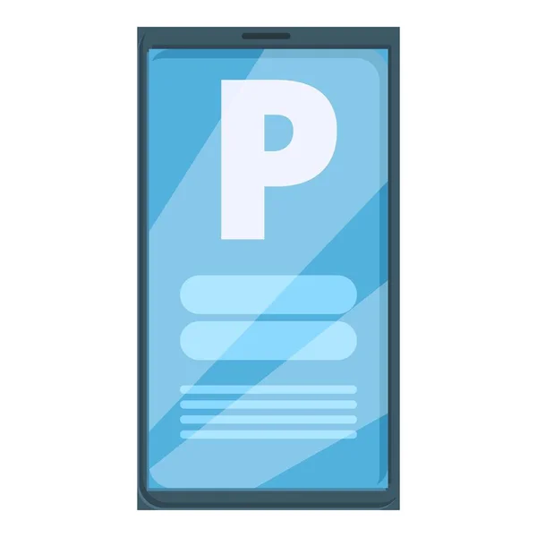 Betald parkering smartphone ikon, tecknad stil — Stock vektor