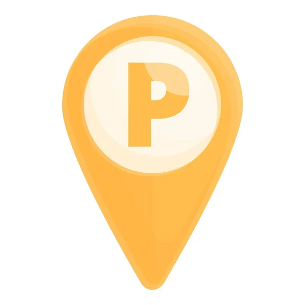 Betald parkeringsplats plats ikon, tecknad stil — Stock vektor