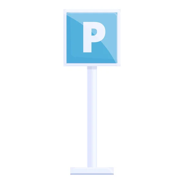 Parkering skylt ikon, tecknad stil — Stock vektor