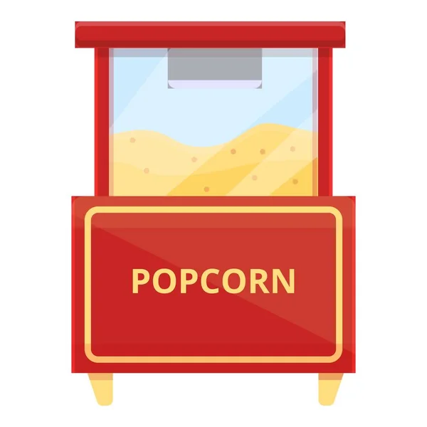 Park icône de chariot de maïs soufflé, style dessin animé — Image vectorielle