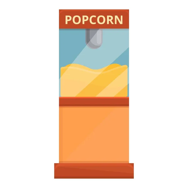 Snack pop-corn stand icône, style dessin animé — Image vectorielle