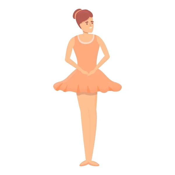 Young ballerina icon, cartoon style — Stock Vector