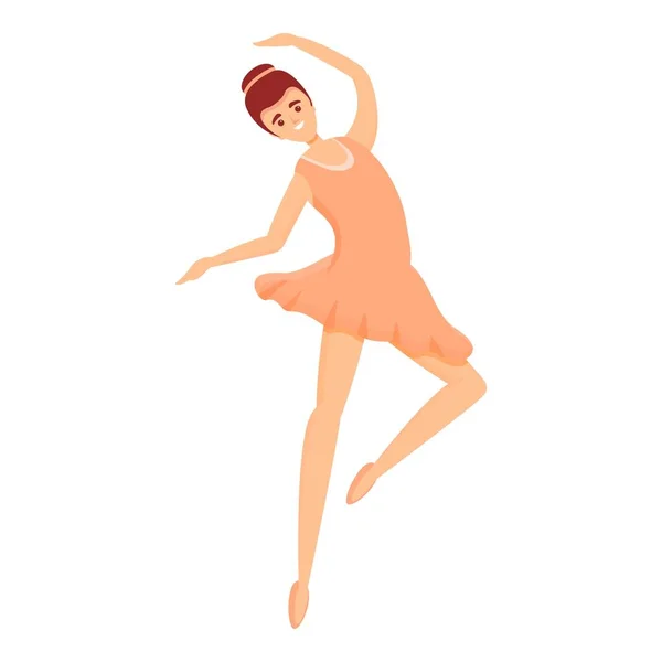 Skönhet ballerina ikon, tecknad stil — Stock vektor