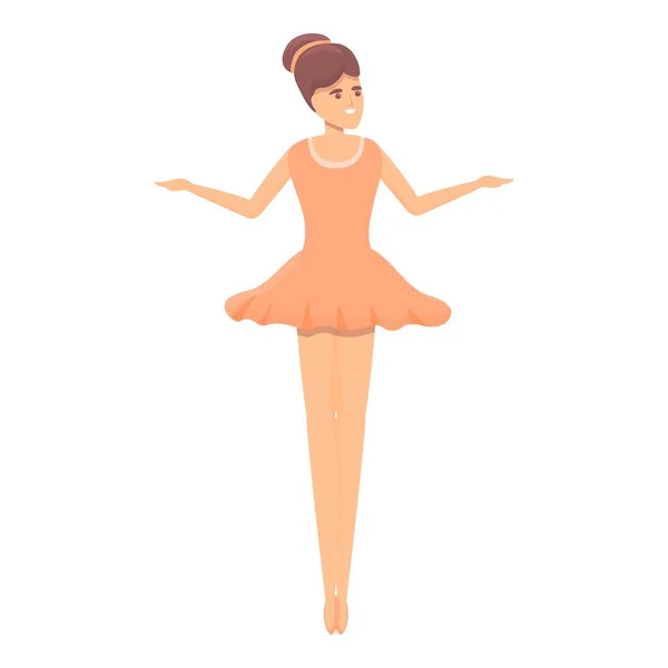 Female ballerina icon, cartoon style — Stock Vector