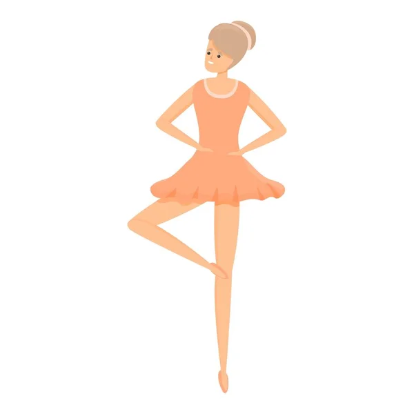 Figurka balerína ikona, kreslený styl — Stockový vektor