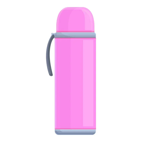 Vacuum thermos icon, cartoon style — Stock Vector