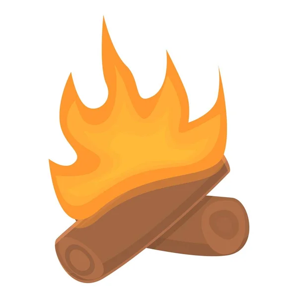 Icono de madera ardiente, estilo de dibujos animados — Vector de stock