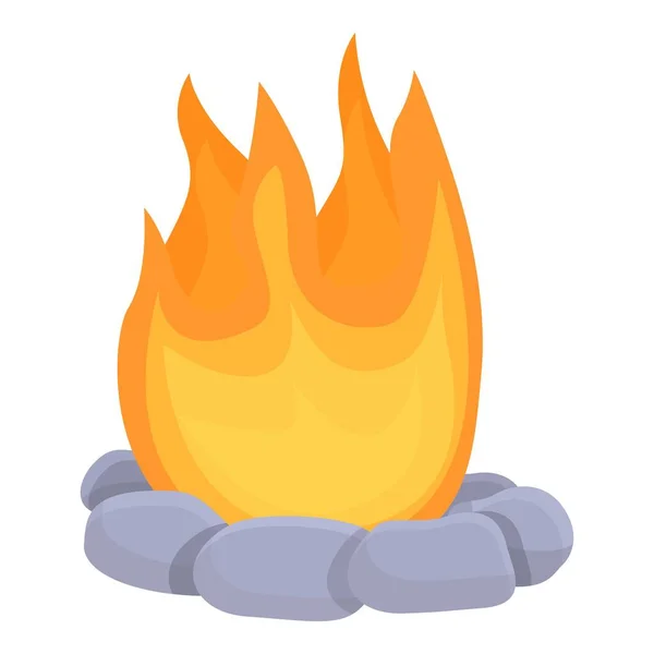 Hořící ikona táboráku, kreslený styl — Stockový vektor
