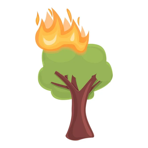 Icône arbre de feu de forêt, style dessin animé — Image vectorielle