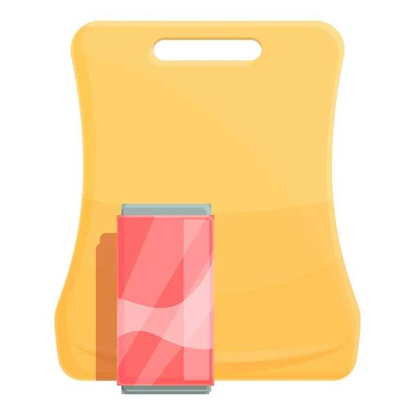School breakfast soda tin icon, cartoon style — Stock Vector